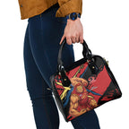 Gold Coast Suns Shoulder Handbag Suns Muscular Mascot Graphic - Abstract Paint Splatter Art