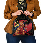 Gold Coast Suns Shoulder Handbag Suns Muscular Mascot Graphic - Abstract Paint Splatter Art