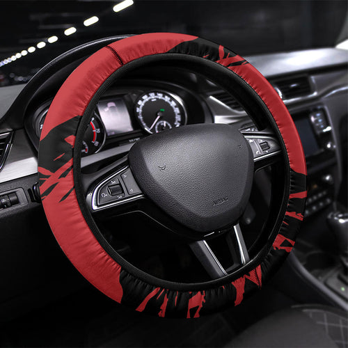 Gold Coast Suns Steering Wheel Cover Suns Muscular Mascot Graphic - Abstract Paint Splatter Art