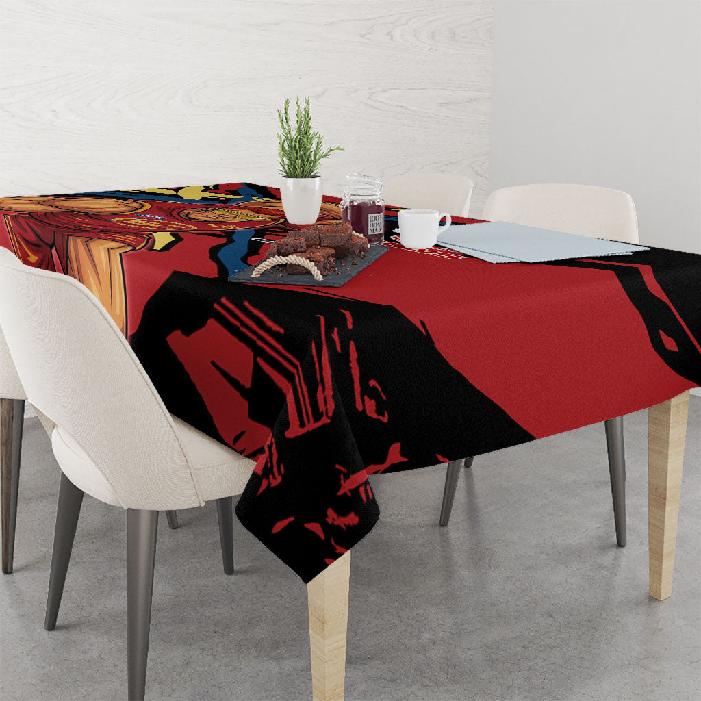 Gold Coast Suns Tablecloth Suns Muscular Mascot Graphic - Abstract Paint Splatter Art