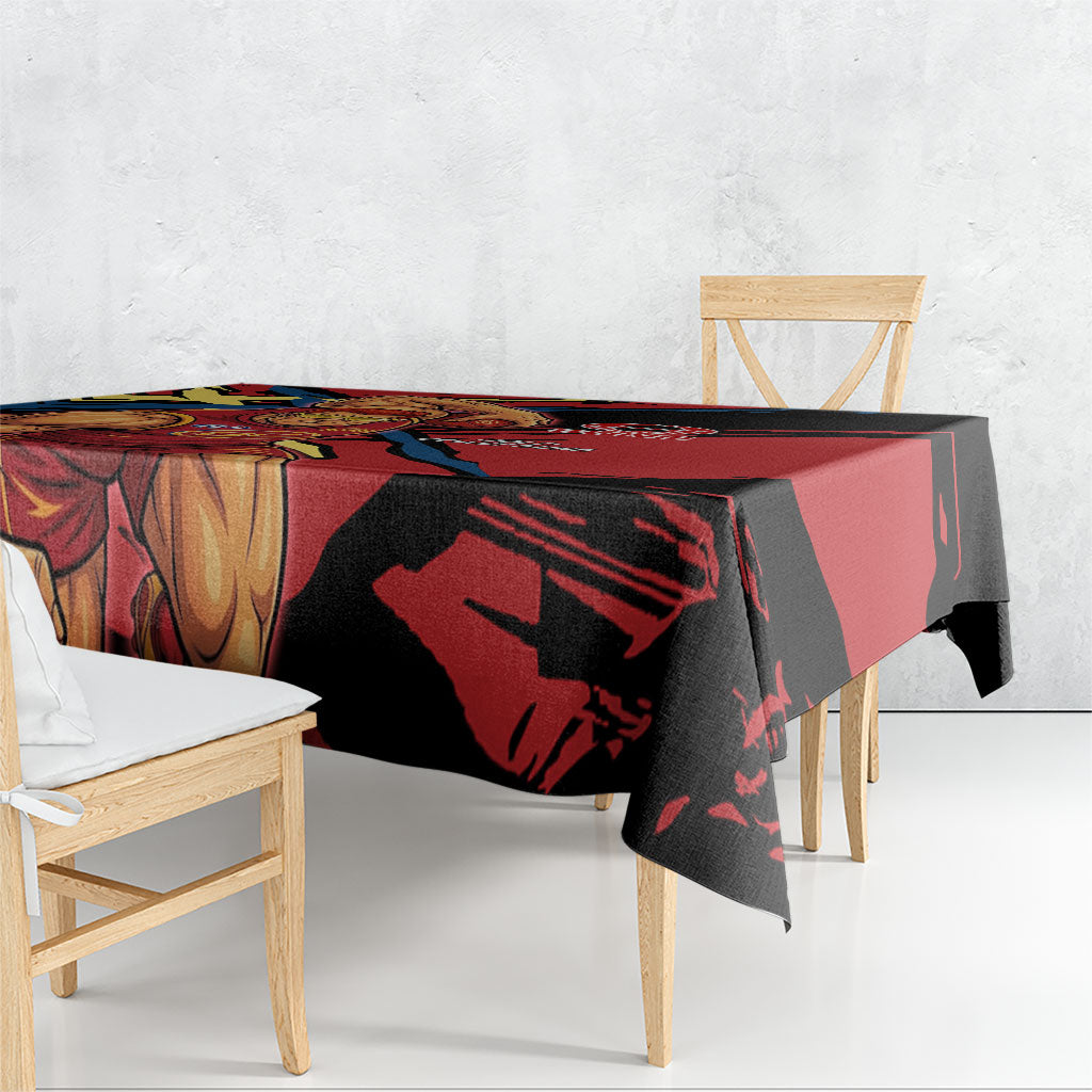 Gold Coast Suns Tablecloth Suns Muscular Mascot Graphic - Abstract Paint Splatter Art