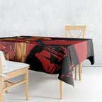 Gold Coast Suns Tablecloth Suns Muscular Mascot Graphic - Abstract Paint Splatter Art