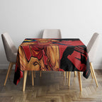 Gold Coast Suns Tablecloth Suns Muscular Mascot Graphic - Abstract Paint Splatter Art