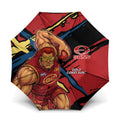 Gold Coast Suns Umbrella Suns Muscular Mascot Graphic - Abstract Paint Splatter Art