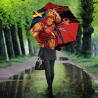 Gold Coast Suns Umbrella Suns Muscular Mascot Graphic - Abstract Paint Splatter Art