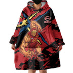 Gold Coast Suns Wearable Blanket Hoodie Suns Muscular Mascot Graphic - Abstract Paint Splatter Art