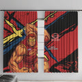 Gold Coast Suns Window Curtain Suns Muscular Mascot Graphic - Abstract Paint Splatter Art