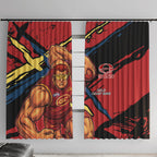 Gold Coast Suns Window Curtain Suns Muscular Mascot Graphic - Abstract Paint Splatter Art