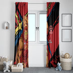 Gold Coast Suns Window Curtain Suns Muscular Mascot Graphic - Abstract Paint Splatter Art