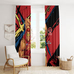 Gold Coast Suns Window Curtain Suns Muscular Mascot Graphic - Abstract Paint Splatter Art