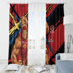 Gold Coast Suns Window Curtain Suns Muscular Mascot Graphic - Abstract Paint Splatter Art