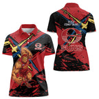 Gold Coast Suns Women Polo Shirt Suns Muscular Mascot Graphic - Abstract Paint Splatter Art