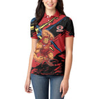 Gold Coast Suns Women Polo Shirt Suns Muscular Mascot Graphic - Abstract Paint Splatter Art