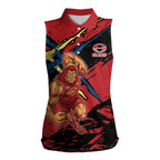 Gold Coast Suns Women Sleeveless Polo Shirt Suns Muscular Mascot Graphic - Abstract Paint Splatter Art