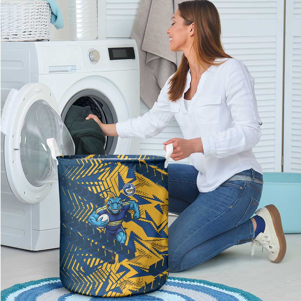 Parramatta Eels Rugby Laundry Basket Fierce Mascot Geometric Tribal Art