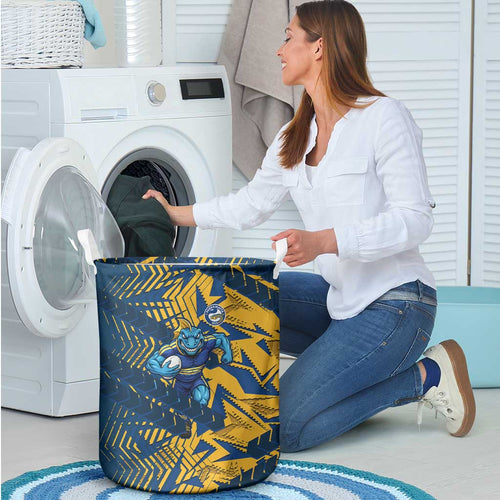 Parramatta Eels Rugby Laundry Basket Fierce Mascot Geometric Tribal Art