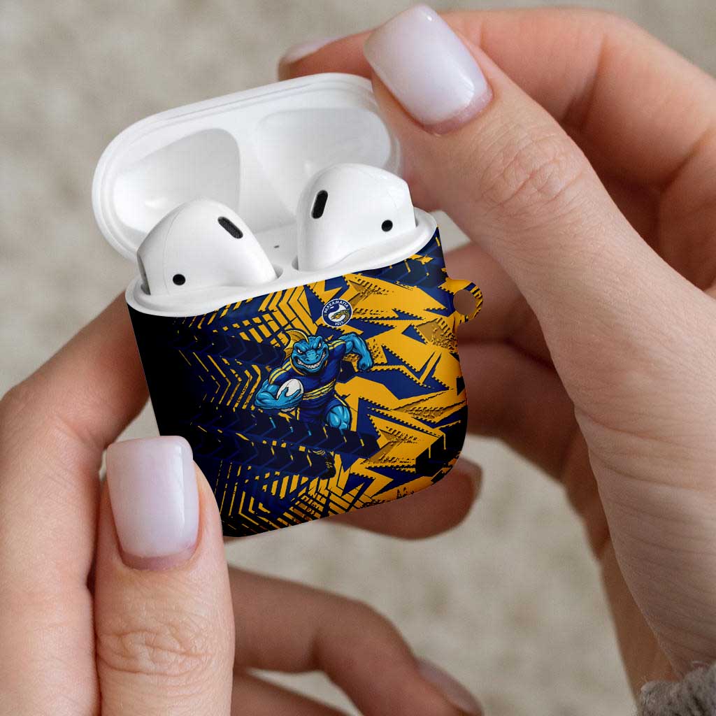 Parramatta Eels Rugby AirPods Case Fierce Mascot Geometric Tribal Art