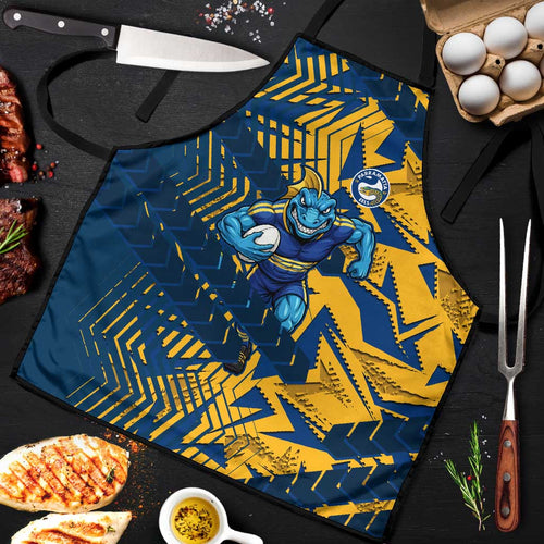 Parramatta Eels Rugby Apron Fierce Mascot Geometric Tribal Art