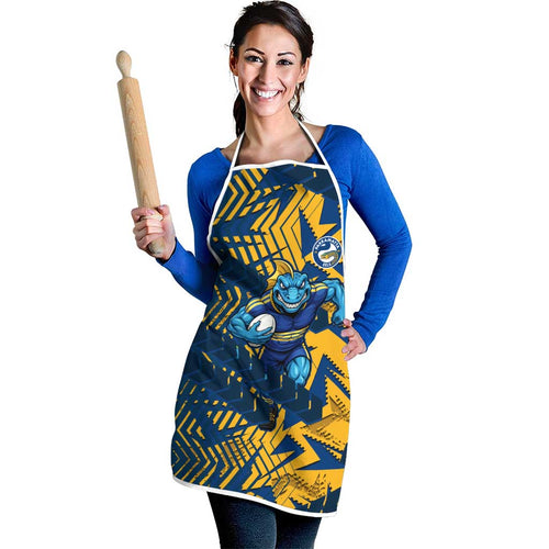 Parramatta Eels Rugby Apron Fierce Mascot Geometric Tribal Art
