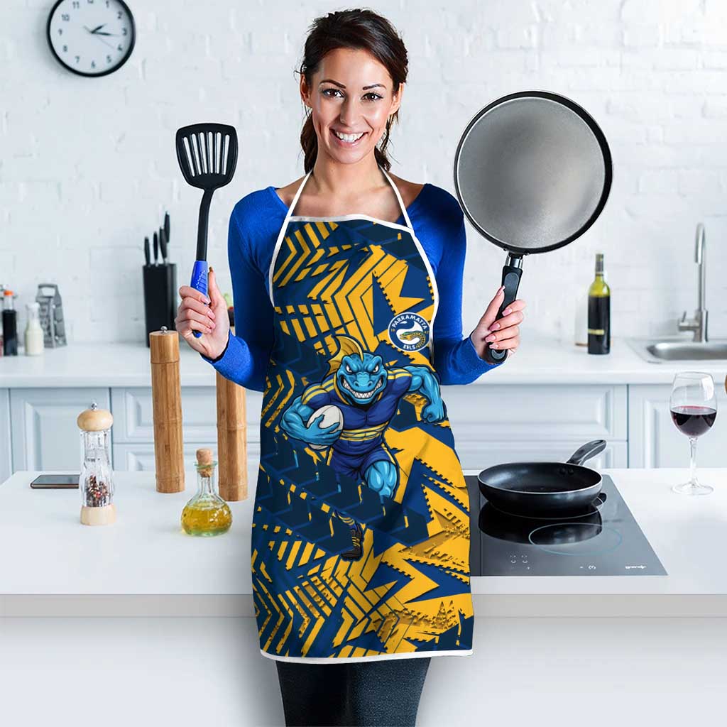 Parramatta Eels Rugby Apron Fierce Mascot Geometric Tribal Art