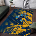 Parramatta Eels Rugby Area Rug Fierce Mascot Geometric Tribal Art
