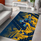Parramatta Eels Rugby Area Rug Fierce Mascot Geometric Tribal Art