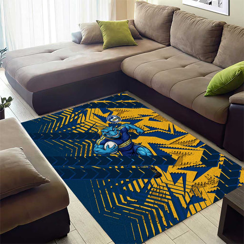 Parramatta Eels Rugby Area Rug Fierce Mascot Geometric Tribal Art