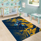 Parramatta Eels Rugby Area Rug Fierce Mascot Geometric Tribal Art