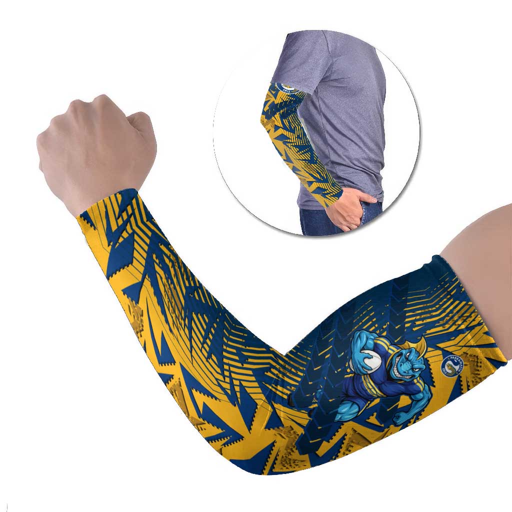 Parramatta Eels Rugby Arm Sleeves Fierce Mascot Geometric Tribal Art