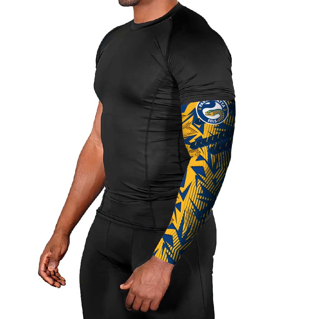 Parramatta Eels Rugby Arm Sleeves Fierce Mascot Geometric Tribal Art