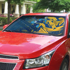 Parramatta Eels Rugby Auto Sun Shade Fierce Mascot Geometric Tribal Art