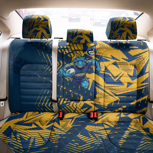 Parramatta Eels Rugby Back Car Seat Cover Fierce Mascot Geometric Tribal Art