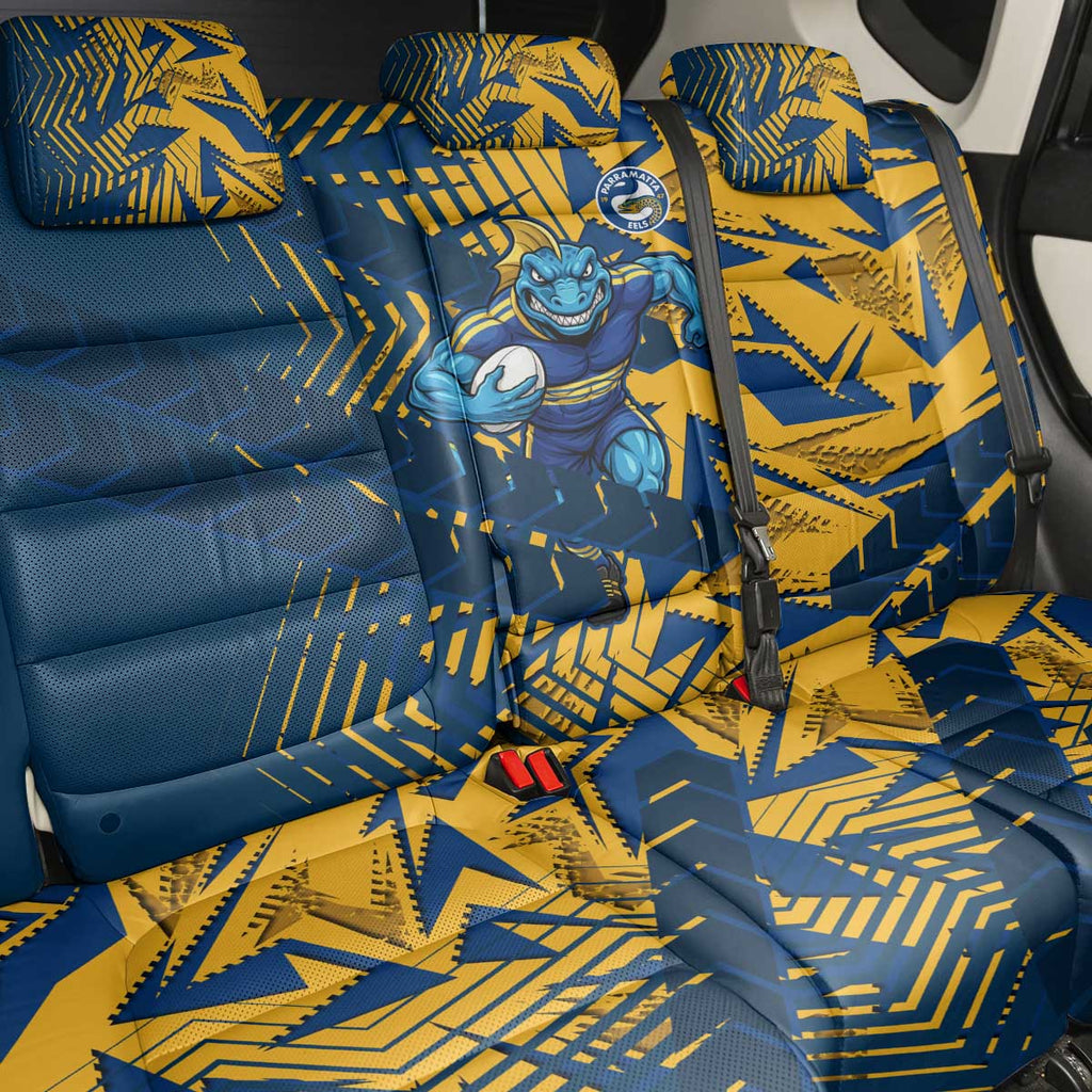 Parramatta Eels Rugby Back Car Seat Cover Fierce Mascot Geometric Tribal Art