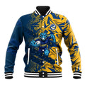 Parramatta Eels Rugby Baseball Jacket Fierce Mascot Geometric Tribal Art