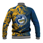 Parramatta Eels Rugby Baseball Jacket Fierce Mascot Geometric Tribal Art