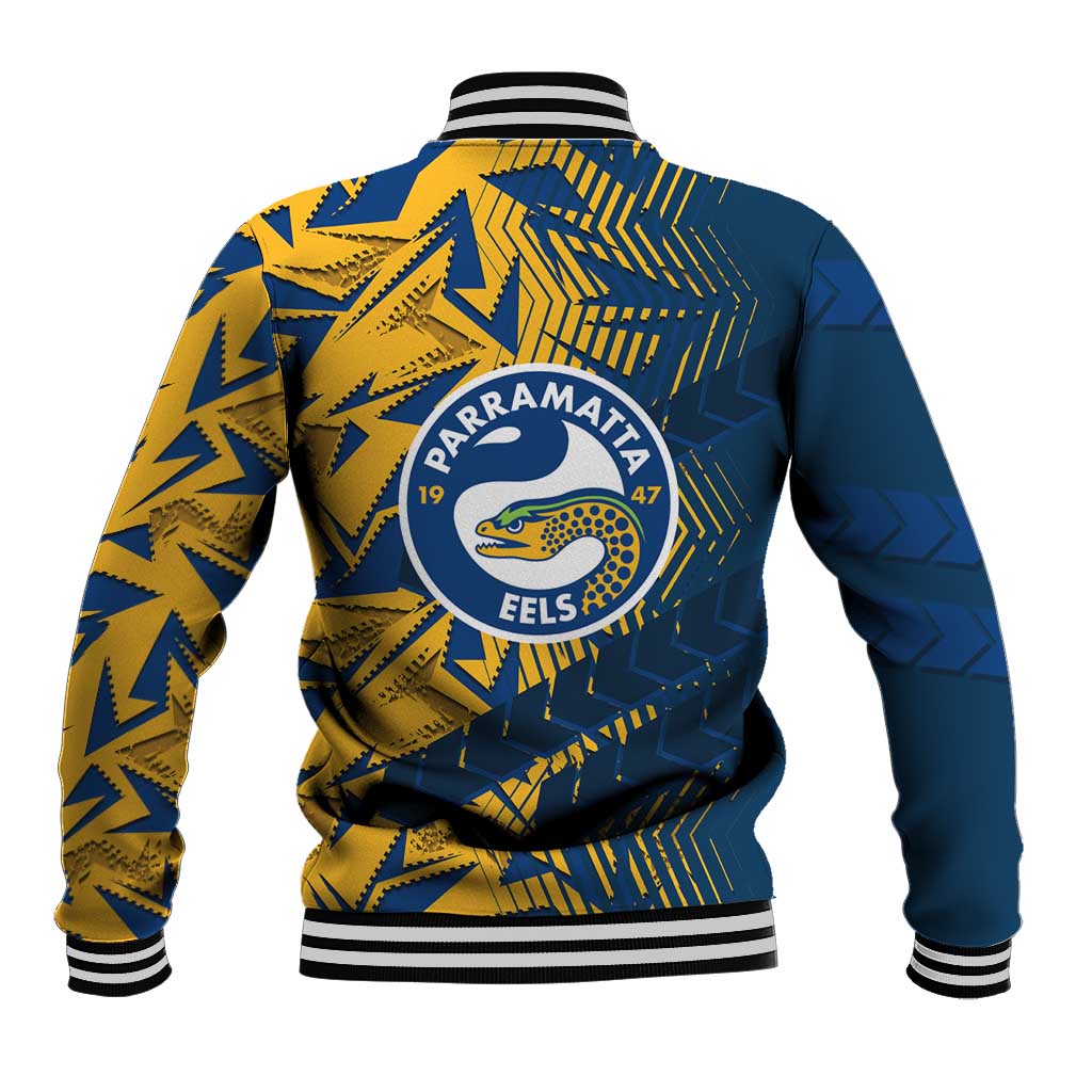 Parramatta Eels Rugby Baseball Jacket Fierce Mascot Geometric Tribal Art