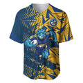 Parramatta Eels Rugby Baseball Jersey Fierce Mascot Geometric Tribal Art