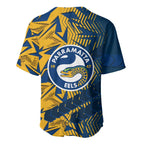 Parramatta Eels Rugby Baseball Jersey Fierce Mascot Geometric Tribal Art