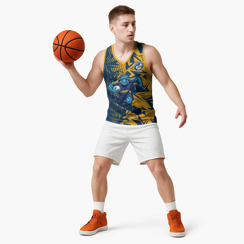Parramatta Eels Rugby Basketball Jersey Fierce Mascot Geometric Tribal Art