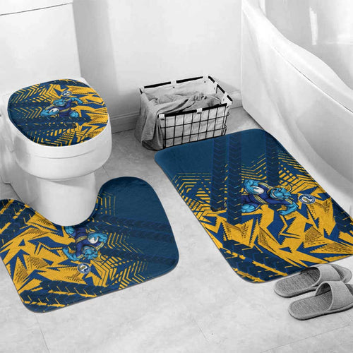 Parramatta Eels Rugby Bathroom Set Fierce Mascot Geometric Tribal Art