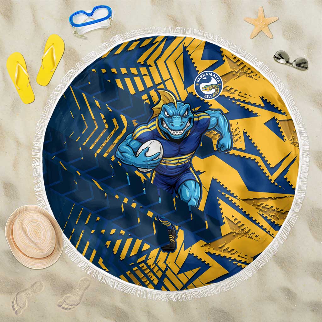 Parramatta Eels Rugby Beach Blanket Fierce Mascot Geometric Tribal Art