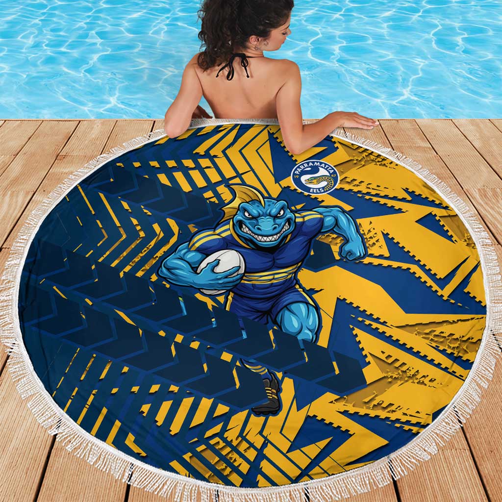 Parramatta Eels Rugby Beach Blanket Fierce Mascot Geometric Tribal Art