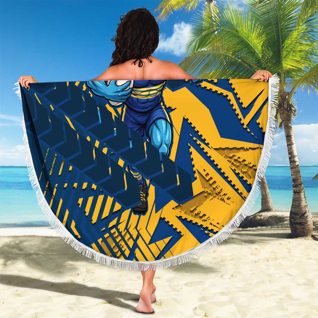 Parramatta Eels Rugby Beach Blanket Fierce Mascot Geometric Tribal Art