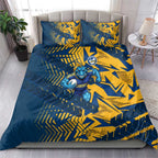 Parramatta Eels Rugby Bedding Set Fierce Mascot Geometric Tribal Art