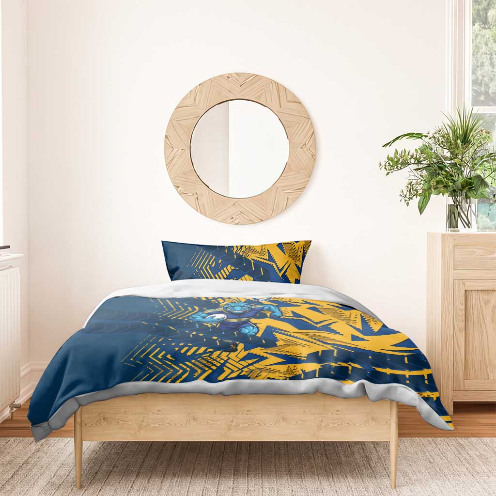 Parramatta Eels Rugby Bedding Set Fierce Mascot Geometric Tribal Art