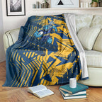 Parramatta Eels Rugby Blanket Fierce Mascot Geometric Tribal Art