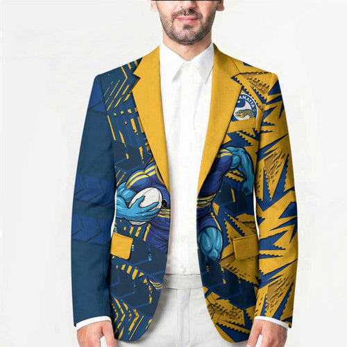 Parramatta Eels Rugby Blazer Fierce Mascot Geometric Tribal Art