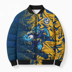 Parramatta Eels Rugby Bomber Puffer Jacket Fierce Mascot Geometric Tribal Art