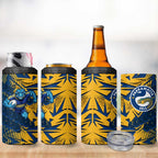 Parramatta Eels Rugby 4 in 1 Can Cooler Tumbler Fierce Mascot Geometric Tribal Art