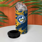 Parramatta Eels Rugby 4 in 1 Can Cooler Tumbler Fierce Mascot Geometric Tribal Art